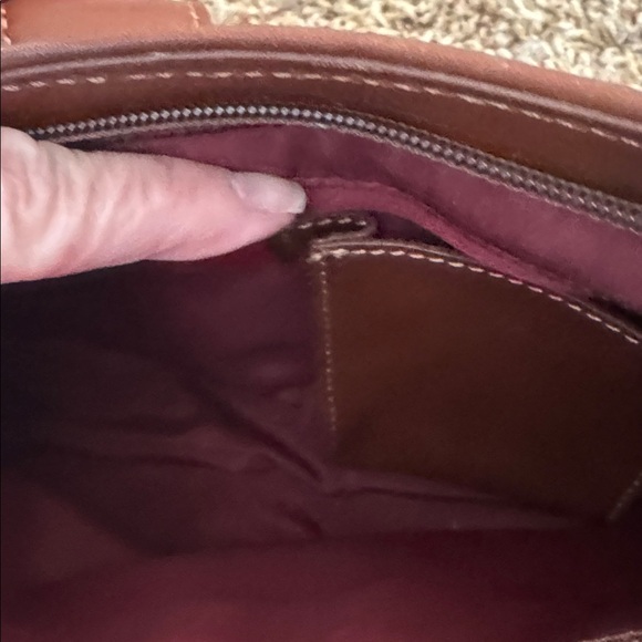 Cole Haan Rich Brown Leather Shoulder Bag - Picture 8 of 10